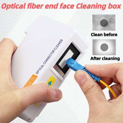 Comptyco new AUA-550 Fiber End Face Cleaning box SC/FC/ST/LC Connector Wiping Tool Fiber flange Adapters cleaner pigtail cleaner