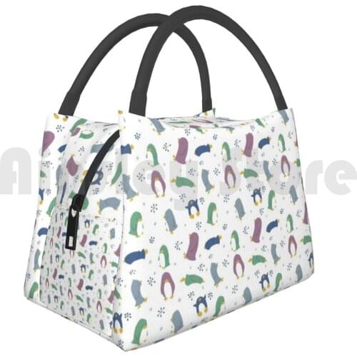 Cooler Lunch Bag Picnic Bag Playful Penguins 720 Green Penguin Blue Penguin Purple Penguin Penguins At Play Baby