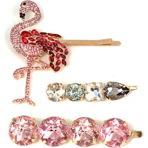 Crystal Bees Super Shiny Hair Clips For Women Korea Hair Accessories Rhinestone Hairpins Bows Flower Diamond Hairgirps Barrette