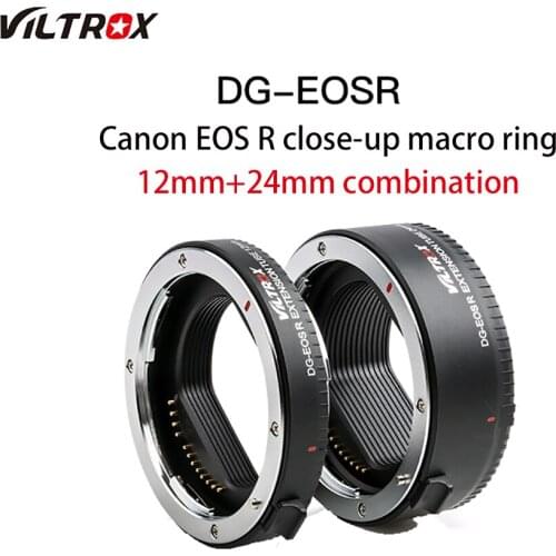Viltrox DG-EOSR Camera Lens Alloy Black Auto Focus Macro Extension Tube Adapter Ring for Canon EOSr Mirrorless Camera