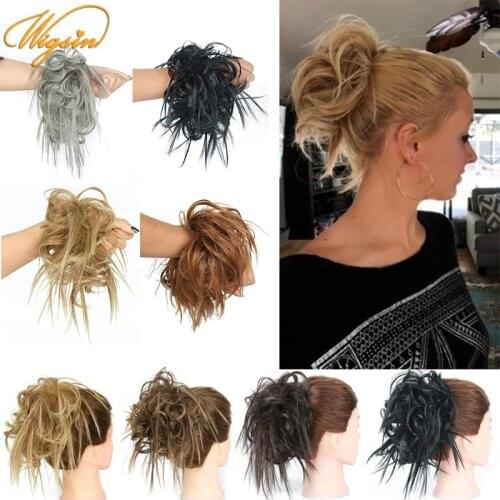 WIGSIN Synthetic 6Inch Rubber Bands Messy Chignon Bun Elastic Donut Hair Ring Ponytail Extension for Women