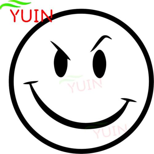 Evil Smiley Car Sticker Fashion Body Decoration Personality PVC Waterproof Sunscreen Decal Black/white/red/laser/silver