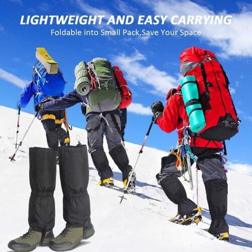 1 Pair Hiking Ski Leg Protector Elastic Easy Wear Cover Waterproof Walking Hunting Outdoor Breathable Gaiter Warmer Leg Sno K1Q3