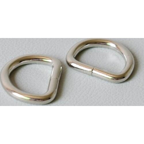 10 Pcs/Lot silver Non Welded Metal Flat D Dee Rings D-rings 3/4Inch(20mm) Webbing Diy Backpacks Straps Bags Pet Collar