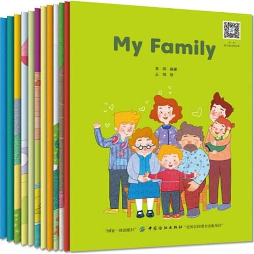 New 12 Books/Set My Family Educational English Color Picture Books Children English Reading Story Book
