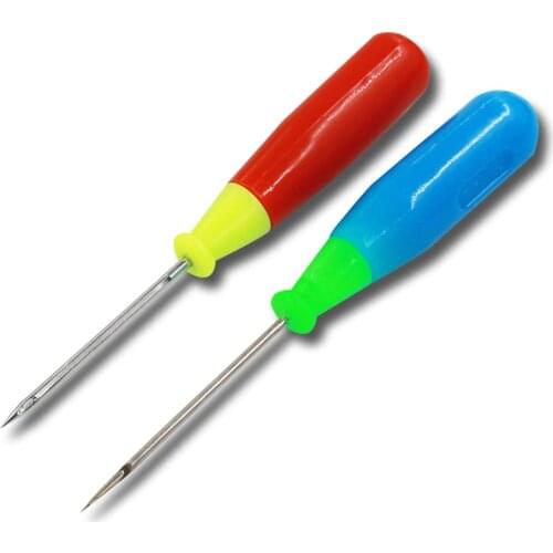 2pcs Leather Craft Tip Hole Awl Crochet Hooks Leather Stitcher Sewing Drill Needle Hooks Leather Repair Awls Leather Accessories