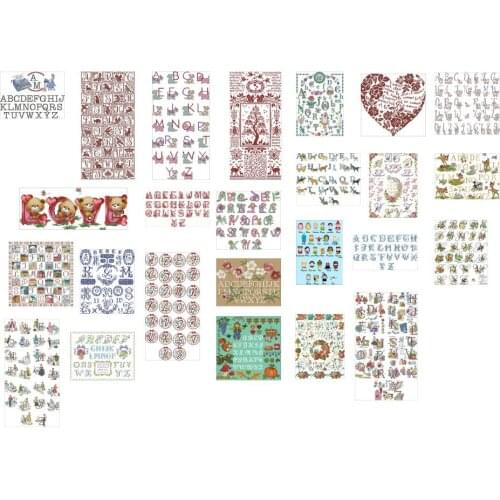 Alphabet series 25 photoes choose , 100% cotton threads Cross stitch sets styles Lovely Counted Cross Stitch Kit 4 2