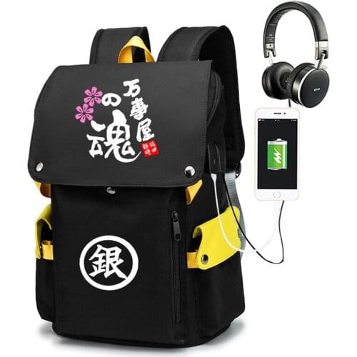 Anime Backpack Cosplay Cartoon Gintama Travel Shoulder Bags Large Capacity Men Women Fashion Backpack Student Schoolbag