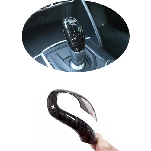 Car Interior Gear Shift Knob Cover Trim For Alfa Romeo Stelvio 2017 Auto Car Gear Shift Knob Cover Trim Carbon Fiber