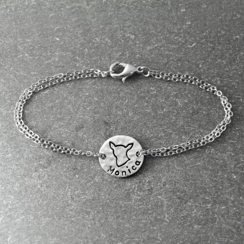 Chihuahua bracelet, Personalized Dog Bracelet ,alloy Dog Pendant, Personalized Pets name, Dog Lover Gift, dog bracelet