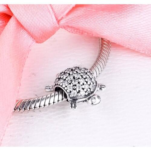 CKK Fit Pandora Bracelet Argent 925 Sterling Silver Clear CZ Tortoise Beads Pavé Sea Turtle Charms DIY Jewelry Making Kralen