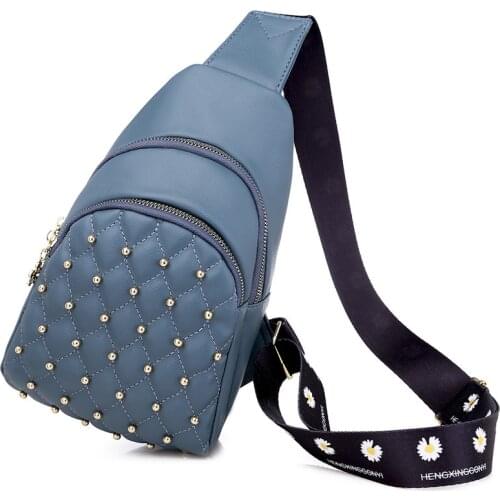 Elegant Diamond inlay Women Chest Bag PU Leather Casual Light Crossbody Bags for female 2021 Small Designer Travel Shoulder Bags