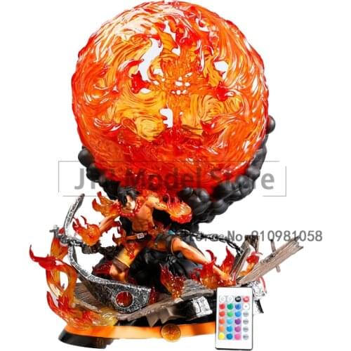 One Piece Anime Figure Action GK Portgas D Ace 59CM ABS Statue Battle Model Oversized Luffy Brother Toys For Children Gift