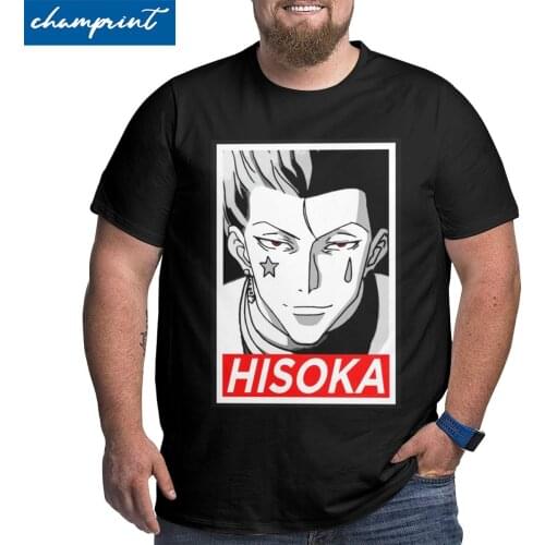 Hunter X Hunter Hisoka HXH Anime T Shirt for Men 100% Cotton Leisure T-Shirts Crewneck Big Tall Tees Big Size 4XL 5XL 6XL Tops
