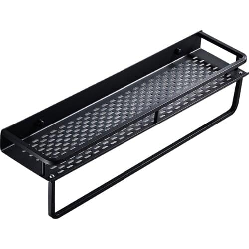 Quality Bathroom Shelf Corner Organizer Wall Mounted Rack with Bar Space Aluminum Kitchen Shelves Shower Shampoo Storage Rack To