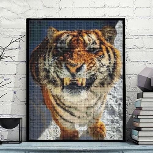 Tiger Beast 5D Painting Painting Embroidery Animal Diamond art Picture full Rhinestone Wall Christmas Decor Painting