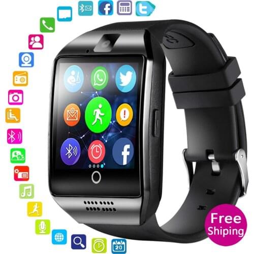 Fashion 2020 Smart Watch With Camera, Q18 Bluetooth Smartwatch SIM TF Card Slot Fitness Activity Tracker Sport Watch For Android