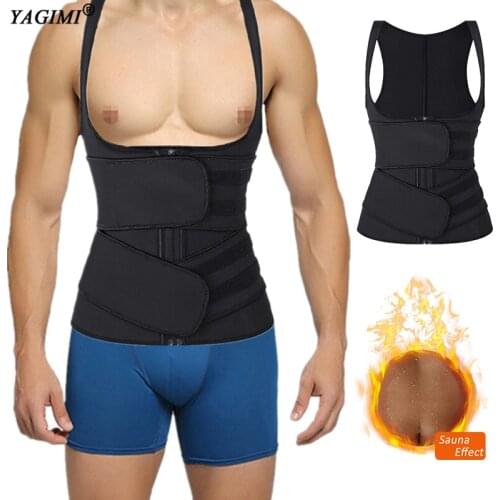 Sweat Vest for Man 100% Latex Waist Trainer Body Shaper Slimming Corset 9 Pcs of Steel Bones Colombian Shapewear Fajas Sheath
