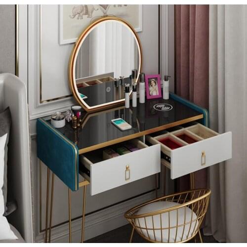 New dresser bedroom modern minimalist storage cabinet light luxury makeup table portable mobile phone multifunctional charging