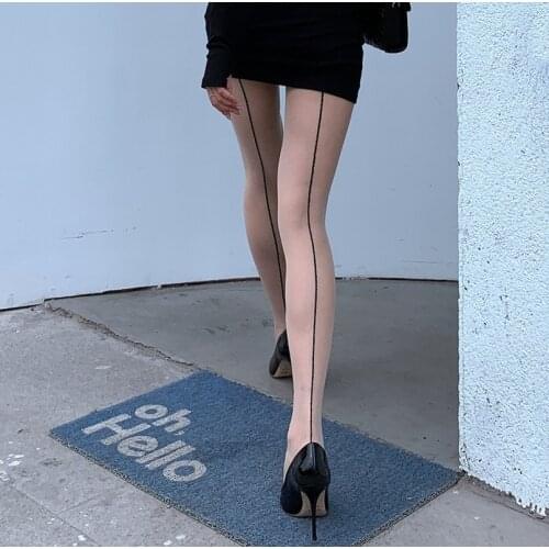 Sexy Women Pantyhose Tights Summer Nylon One Line Design Stocking Seamless Fishnet Mesh Female Hosiery Hot Sale Fits 40-55kg