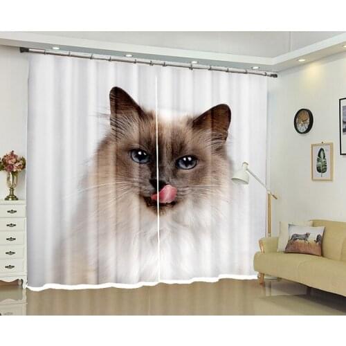 Ragdoll dog 3d Curtains For Living Room Window Treatments Modern Curtains For Beding Room living room High-precision Shade