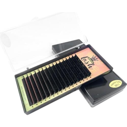 MASSCAKU 8-16mm 16Rows Premium Soft Natural Synthetic Mink Individual Eyelash Extension Makeup Cilia For Professional