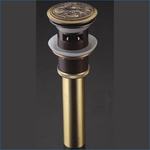 Luxury Antique Brass Basin Drainer,copper Pop Up Waste,Used in Ceramic,J14077