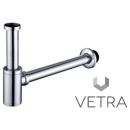 Siphon round bottle LATON cast stainless steel chrome shine telescopic easy installation VETRA