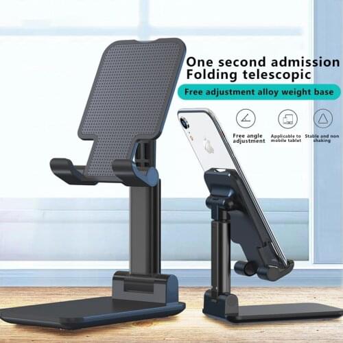 Luxury Telescopic Folding Smart Phone Tablet Stand Adjustable Holder For iPhone Samsung Huawei Xiaomi Oneplus Desktop Support