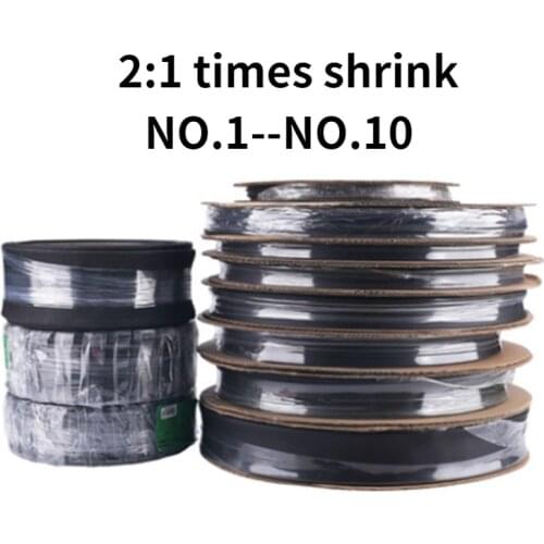 DIY 2:1 Black 1 23 5 6 8 10 mm diameter heat shrinkable heat shrinkable tube casing wrapping skin selling plug connector