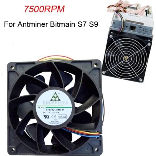 7500RPM Cooling Fan 7500RPM Cooling Fan 4-pin Connector For Antminer Bitmain S7 S9 CPU Cooling Fans Computer Accessories