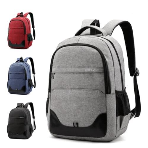 Big Capacity Oxford Men Backpack High School Bags Teen College Student Laptop Gray Solid Back Pack Multifunctional Business Bagp