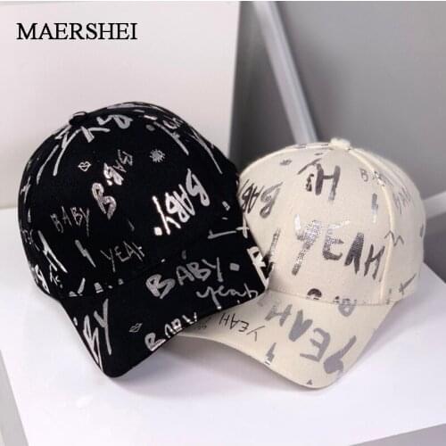 High quality baseball cap letter graffiti casual couple hat Snapback Bone face thin cap