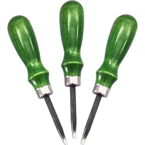 1 Set Steel Leather Edge Beveler Skiving Beveling Wooden Handle Craft DIY Cutting Tool Kit For DIY leather manual cutting edge