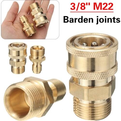 2 Pcs M22 3/8inch Pressure Car Washer Quick Release Adapter Connector Coupling Garden Watering Accessories