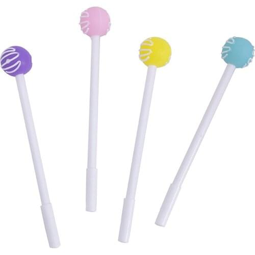 24PCS Creative Cartoon Ball Lollipop Gel Pens Black 0.5mm Student Gel Pen Stationery Kawaii School Supplies