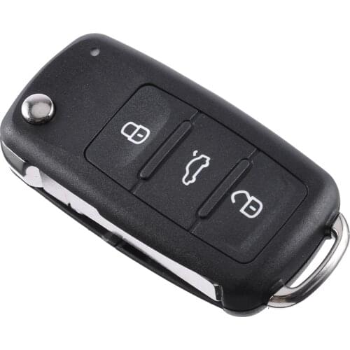 3 Buttons Flip Folding Remote Key Fob Case No Logo Car Key Shell Protector With Key Blade for V-W T-ouareg 04-11