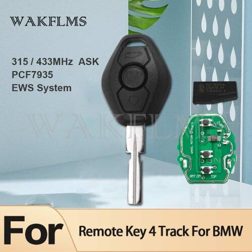 3btns Remote Car Key Keyless Entry Transmitter HU58 Blade for BMW EWS 1/3/5/7 Series X3 X5 Z3 Z4 with ID44 PCF7935 Chip