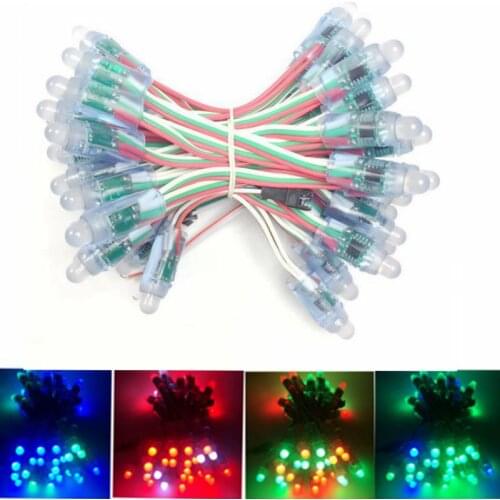 50pcs/unit DC5V WS2811 LED Pixel Module,Black/Green/White/RGW Wire String Lights Christmas Holiday,Addressable,IP68 waterproof