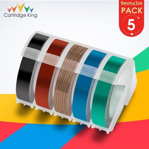 5PK 3D Label Tape 9mm for Dymo Embossing Label Maker Typewriter Colorful Label Printer Ribbon for Motex E101 404 dymo Labeller