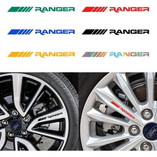 4pcs/lot Car Accessories for Ford Ranger T6 2008 2017 2018 car wheel center hub car Tyre Emblem Decal Badge sticker