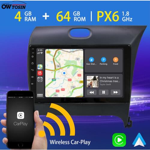 9" Android 10 PX6 4G+64G Car Multimedia Player For Kia K3 Cerato 3 Forte RHD 2013-2017 Wireless Carplay Auto 5*USB DAB Radio GPS