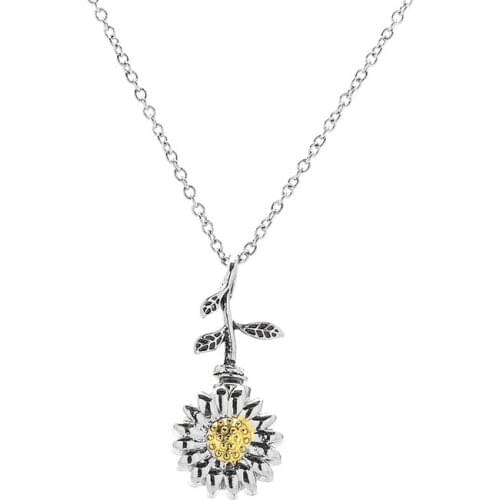2021 HOT 1Pcs Delicate Sunflower Pendant Necklace Openable Urn Ashes Pendants Lovely Daisy Flower Chain Choker Women Jewelry