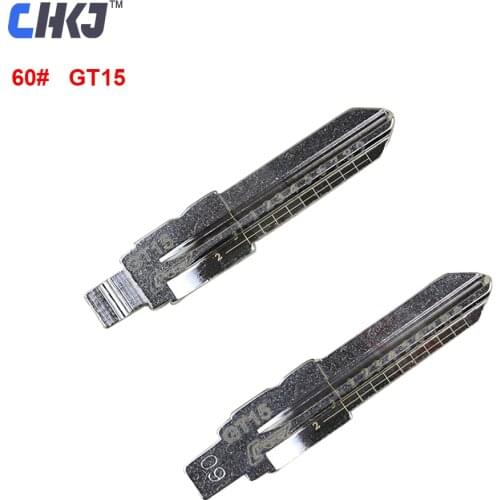 CHKJ 10pcs/lot GT15 Engraved Line Key Blade For Fiat Palio Ferrari Scale Shearing Teeth Cutting Key Blank 2 in 1 NO.60