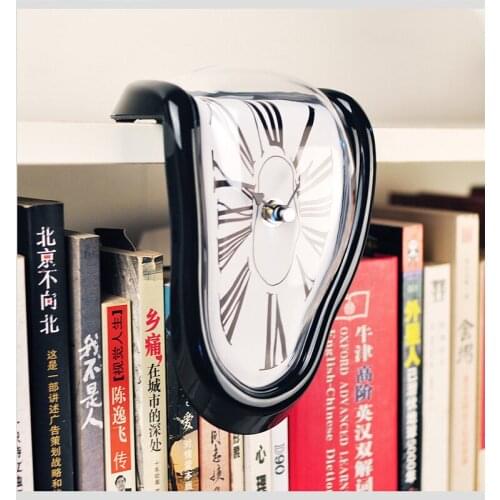 Creative Digital Alarm Clock Deformed Time Clock Study Room Art Clock Novelty Home Decorations For Bedroom Desktop Ornaments