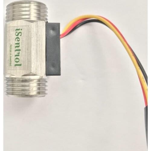 24V USS-HS21TI Stainless Steel 304 Hall Effect Water Flow Sensor 1-30L/M G1/2" Turbine Flowmeter High Temperature 100 Celsuis