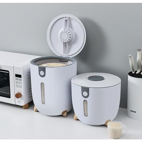 Sealed Clamshell Japanese Rice Bucket Household Moisture-Proof And Insect-Proof Rice Storage Box Metering Rice Storage Tank