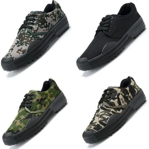 Jiefang Shoes Mens Training Shoes Labor Insurance Work Shoes Non-slip Wear-resistant Camouflage Rubber Shoes Couple Shoes35-45