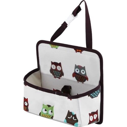 Korean Cartoon Animal Printed Car Back Sest Organizer Large Capacity Car Vehicle Interior Styling Back Seat Cover Organizer