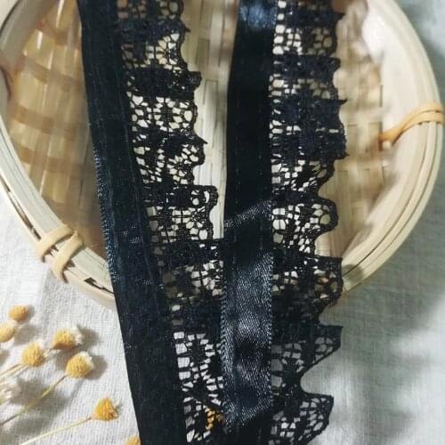 1Yards High Quality Black White Lace Fabric Trim 3cm Guipure Crafts Embroidery Lace For Sewing Ribbon Dress Decor encajes RG37
